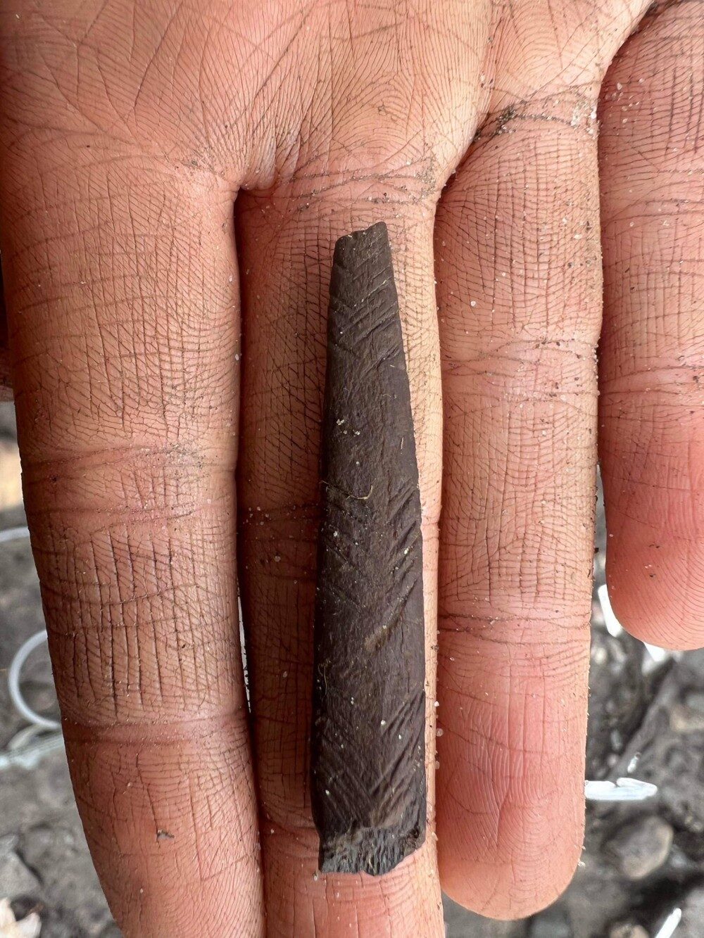 Click to enlarge A decorated antler point.