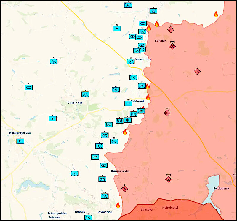 Map Bakhmut positions