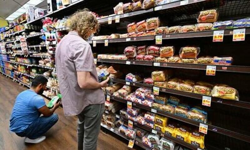 supermarket shelves