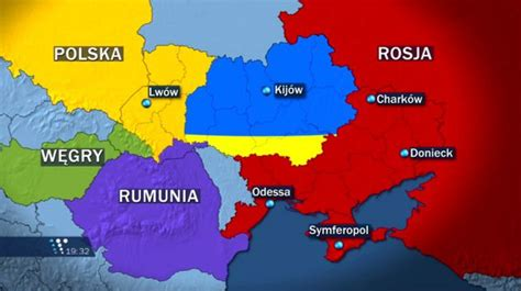 Map of Poland in Ukraine