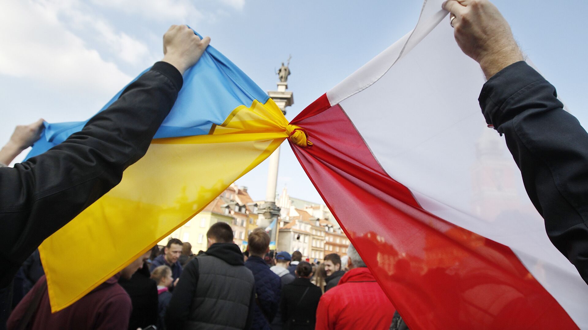 Polish Ukrainian flags