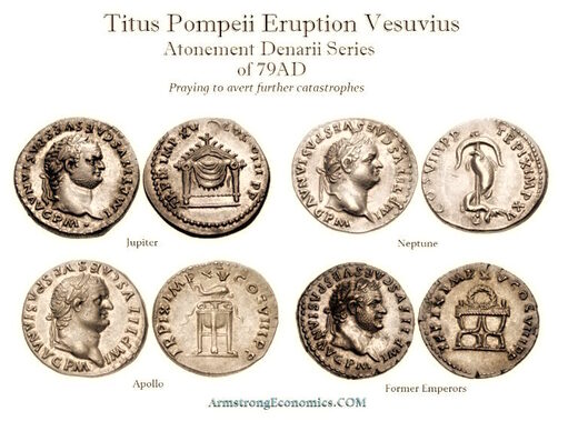 four emperors rome coins pompeii eruption