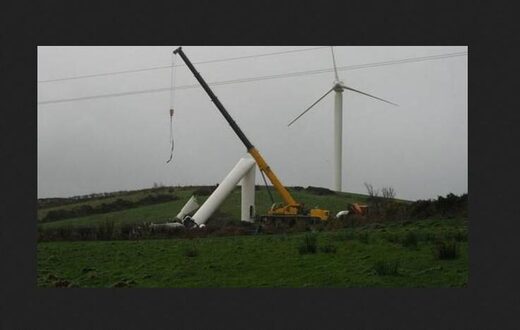 Wind turbine blown over