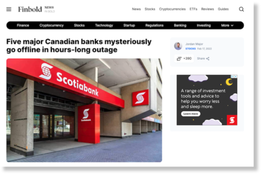 Canadian banks go offline