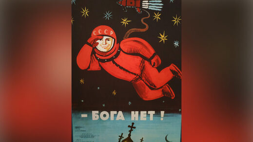 Soviet poster states ‘There Is No God!’  cosmonaut