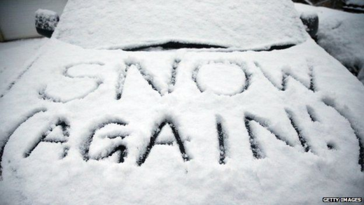snow on car message global cooling