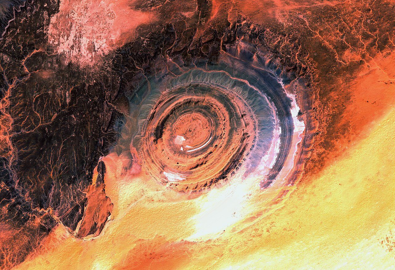 Click to enlarge Eye of the Sahara, taken by the Sentinel-2 Satellite