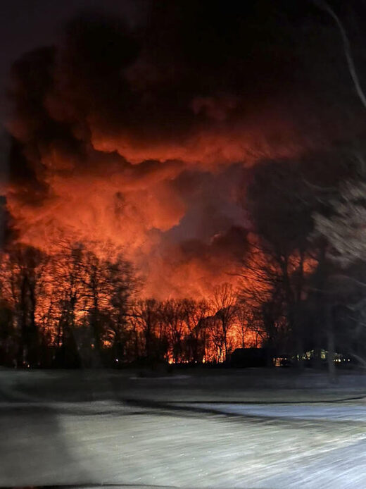 U.S. 50-car train derailment in Ohio causes massive fire, evacuations