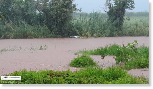 Floods in Seaqaqa, Fiji, February 2023.