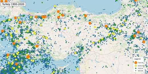 turkey earthquakes map