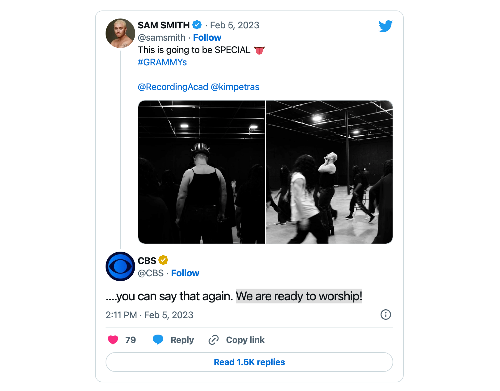 Click to enlarge Sam Smith tweet