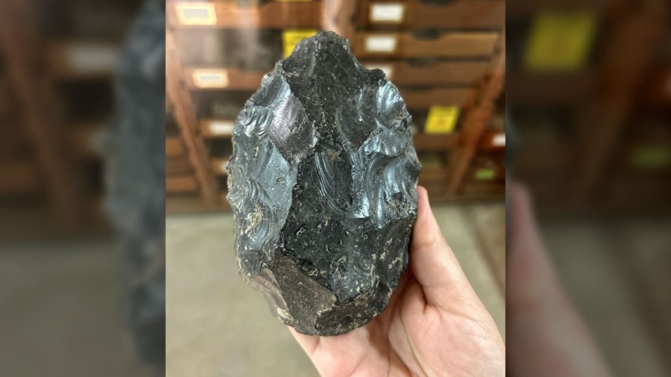 Click to enlarge obsidian hand ax