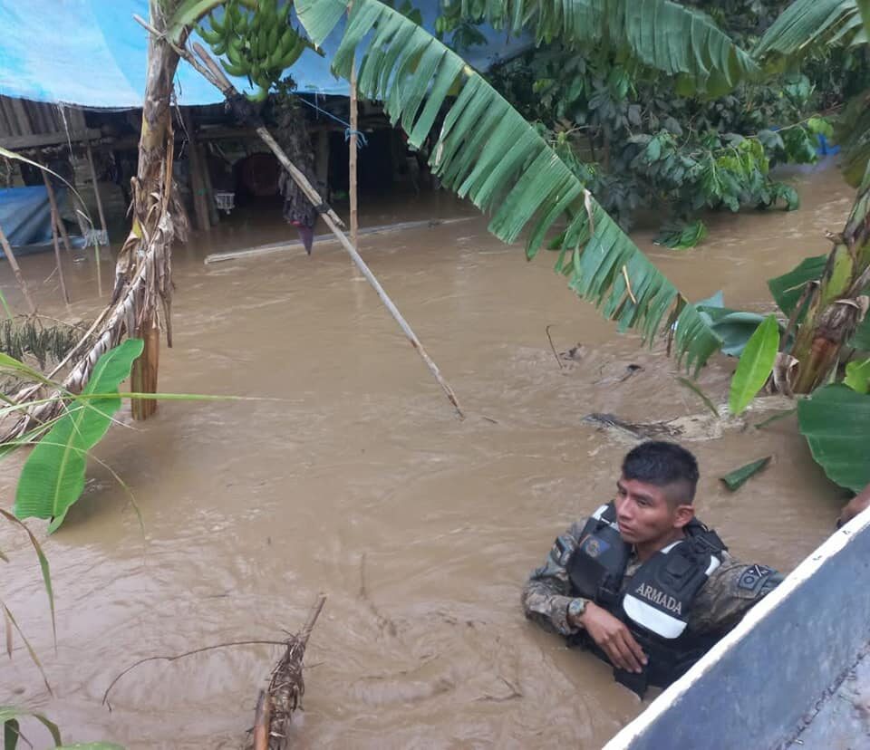 Floods in Guanay, La Paz Department, Bolivia, February 2023.