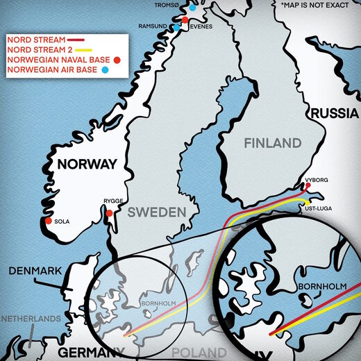 nord stream pipeline sabotage map
