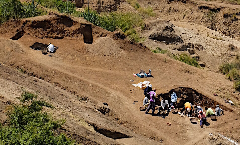 Click to enlarge hominims tools kenya excavation