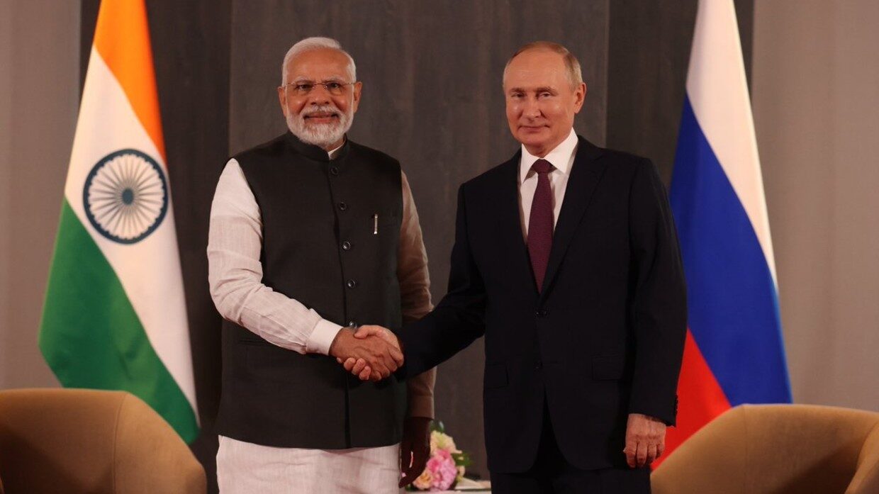 India's Prime Minister Narendra Modi and Russian President Vladimir Putin