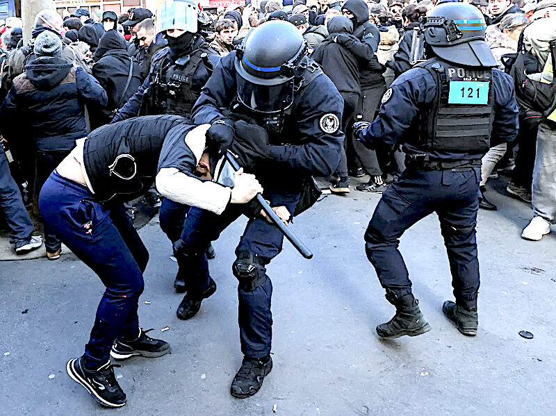 Click to enlarge police clash