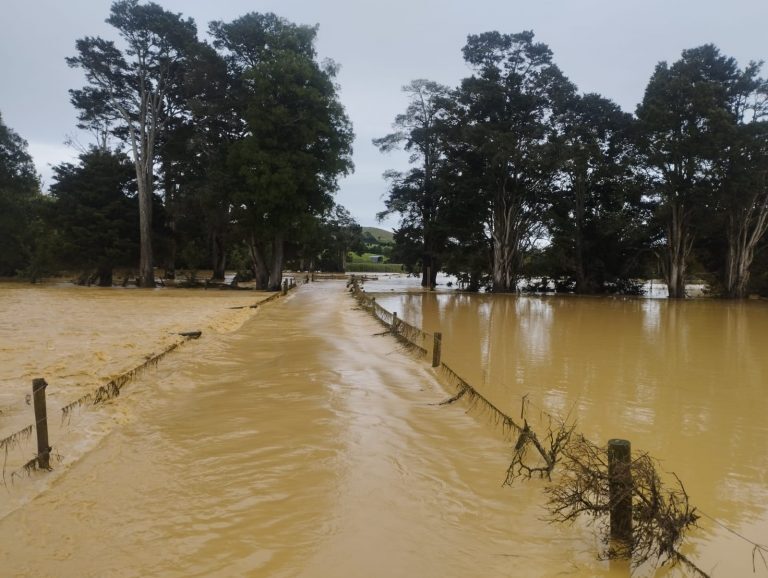 Floods in Waikato Region, New Zealand after Cyclone Gabrielle, February 2023