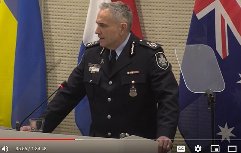Click to enlarge AFP Assistant Commissioner and chief of staff, David McLean MH17