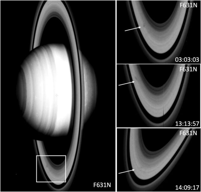 rings saturn dark spokes mystery hubble