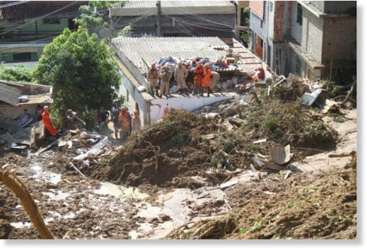 Landslide in São Gonçalo Brazil,