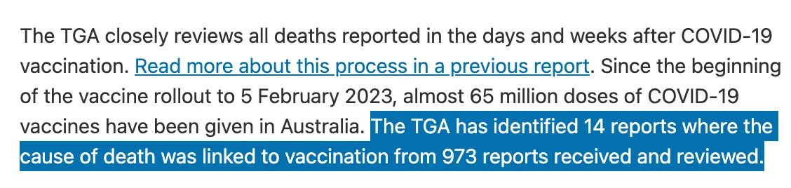 TGA Covid Vaccine Safety Report 15