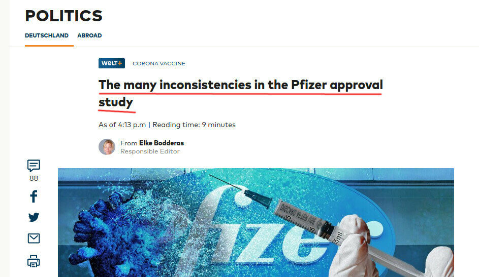 pfizer vaccine trial fraud headline germany