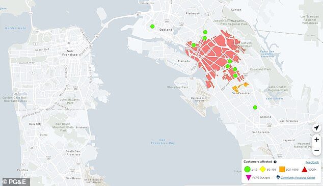 Click to enlarge power outage oakland substation fire