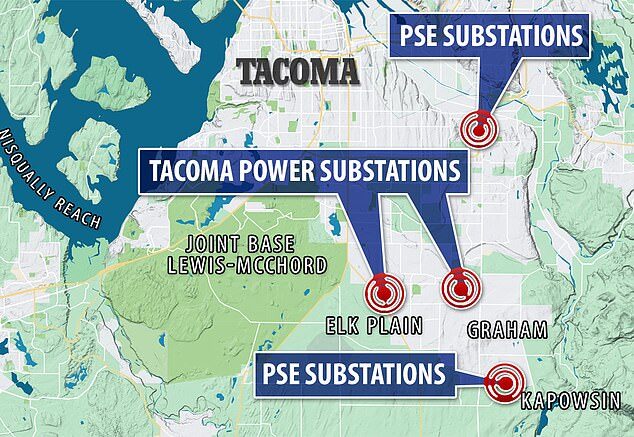 Click to enlarge power stations vandalized washington state