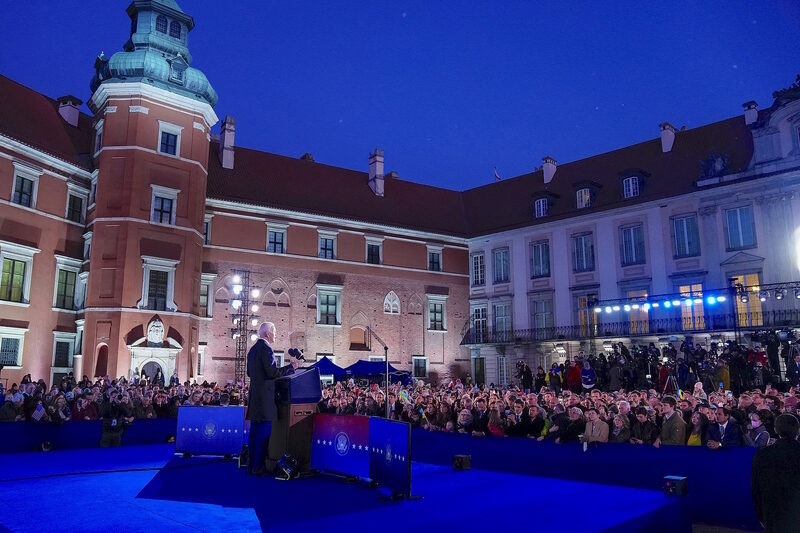 Click to enlarge Biden’s speech in Warsaw.