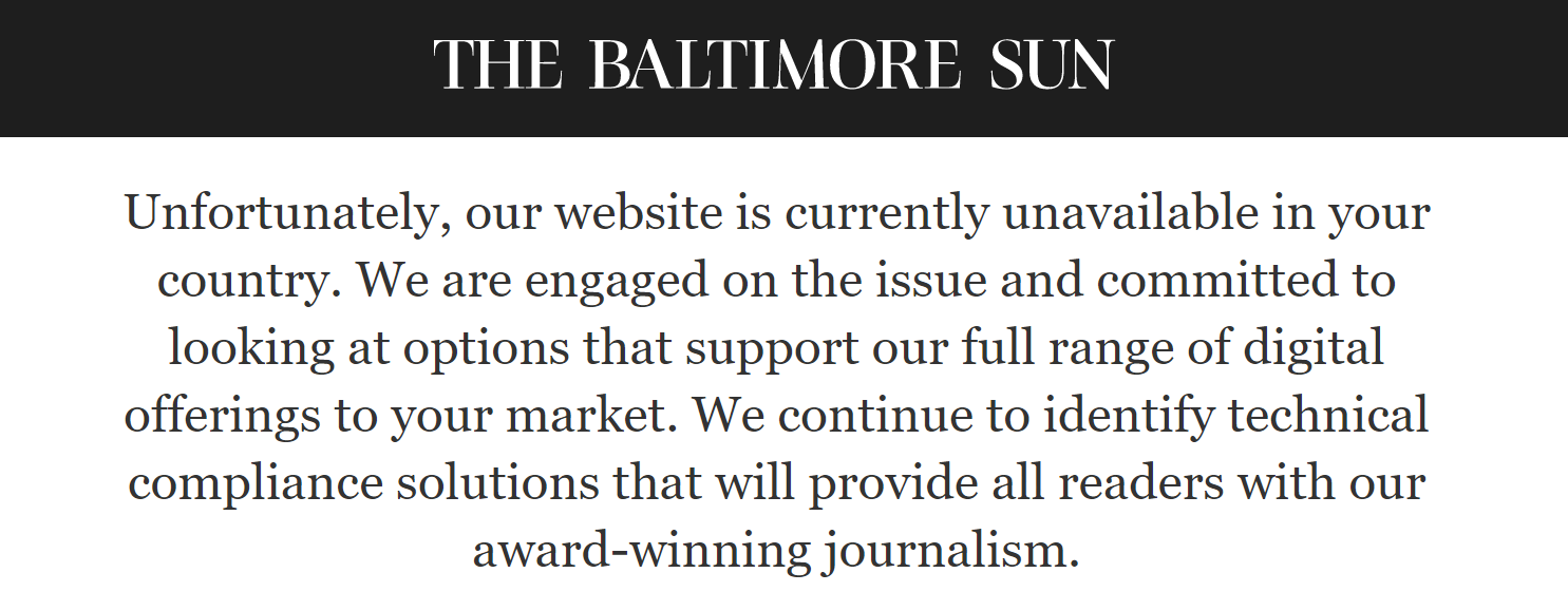 Baltimore Sun Headline