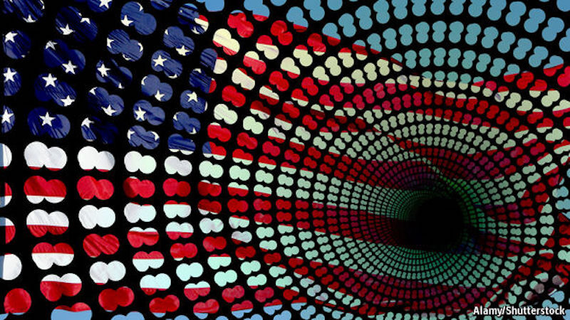 US flag hole