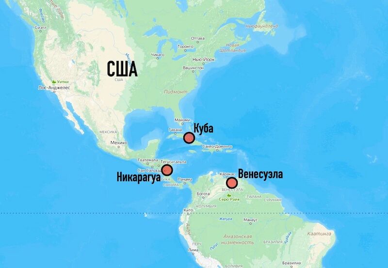 Click to enlarge Nicaragua, Cuba, Venezuela…