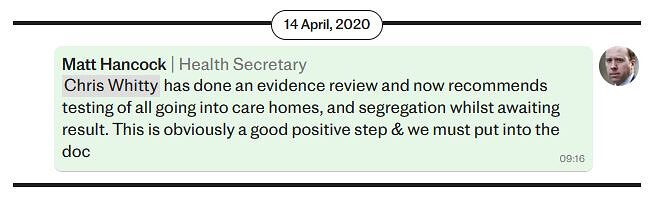 Click to enlarge matt hancock covid death nursing homes whatsapp