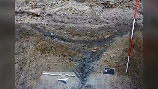 Click to enlarge caesar wood spikes defense germany excavation