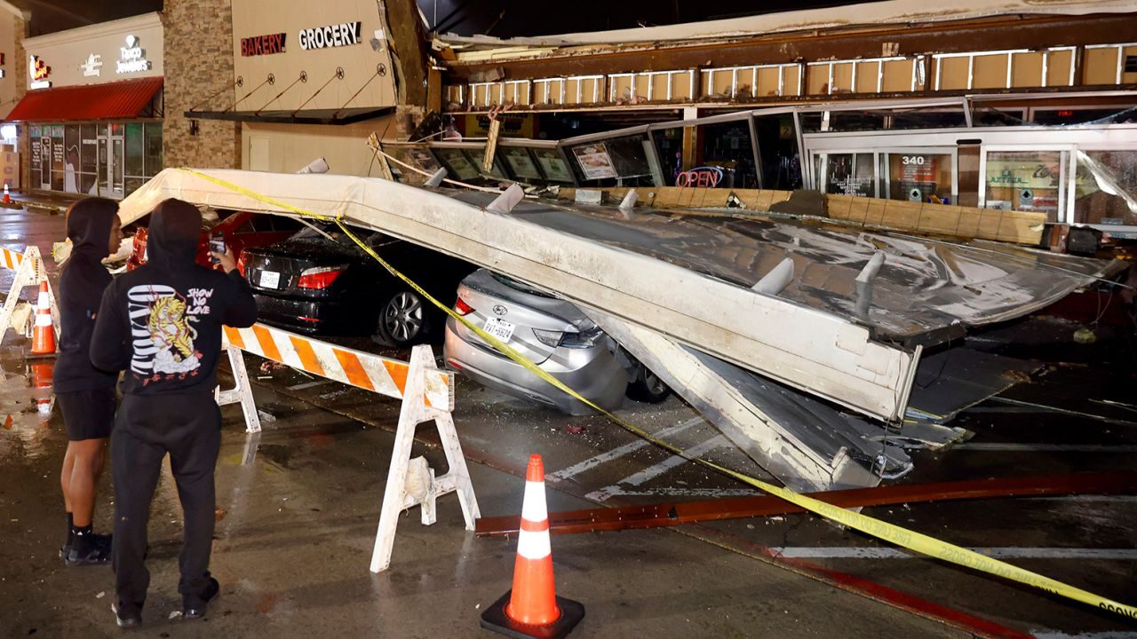 The roof of the La Azteca grocery store in Little