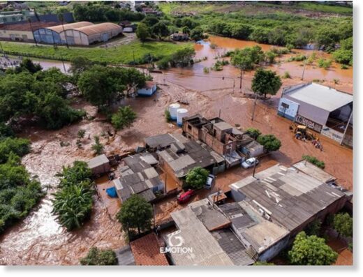 Floods in Bandeirantes, Parana, Brazil, March