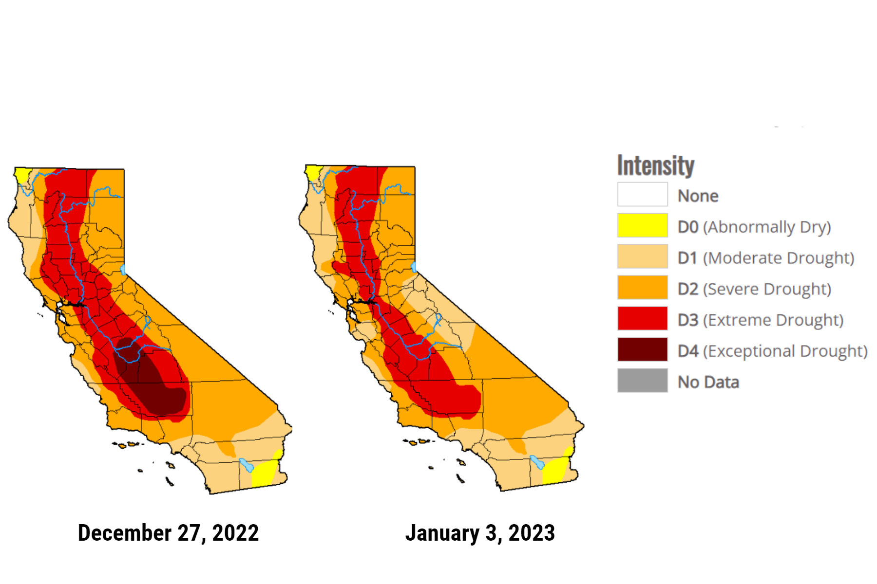 Click to enlarge drought monitor california 2023