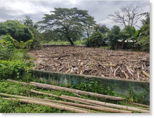 Flood damage in Chone, Manabí Province, Ecuador, 07 March 2023.