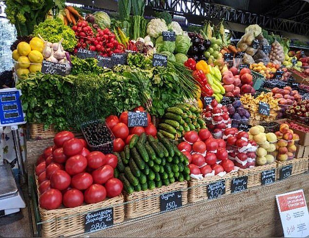 Food market in Perm Russia
