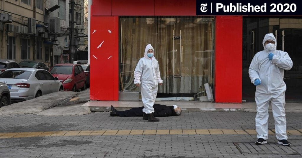 Dead Person and HAZMAT suited People