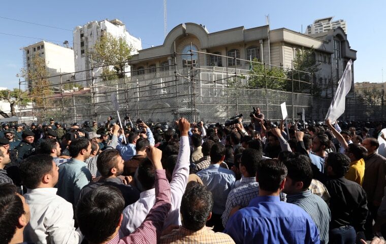 Saudi embassy protest iran