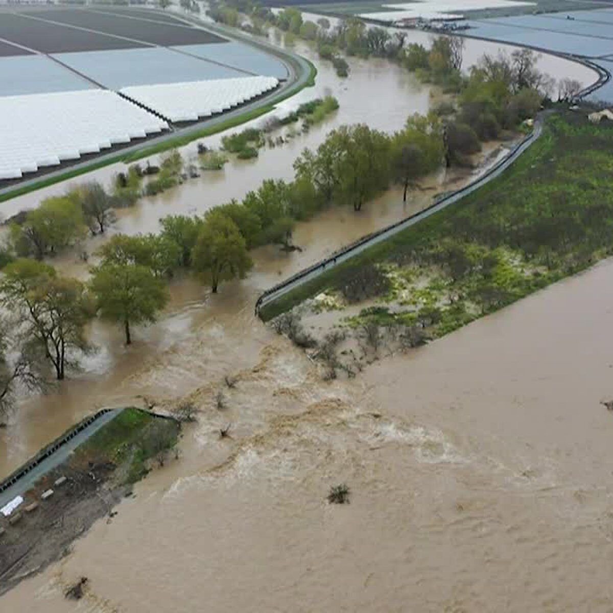The Pajaro River’s levee was breached by flooding from another atmospheric river that pummeled California.