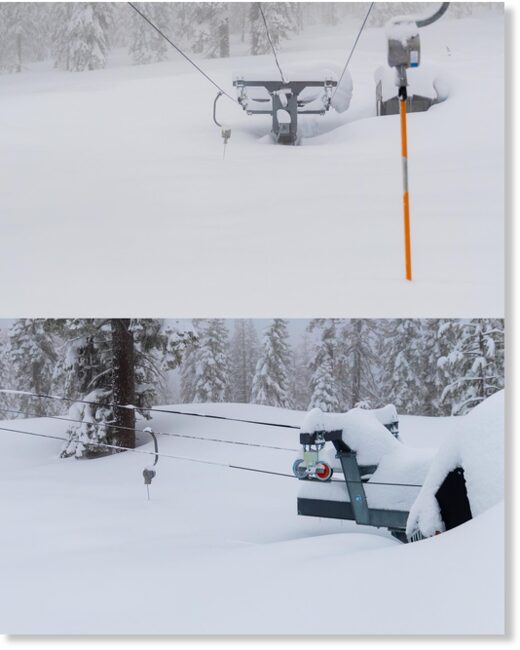 Click to enlarge Dodge Ridge Mountain Resort’s T-bar is almost