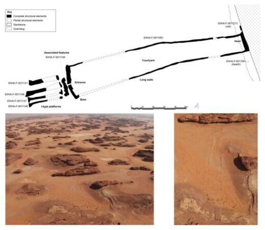 The location and layout of the excavated mustatil.
