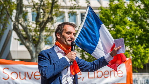 Florian Philippot during a rally.