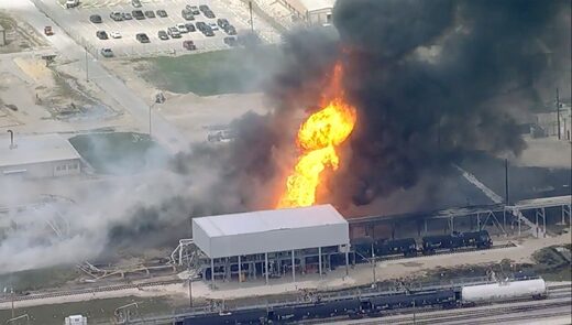 Video shows huge explosion at Texas chemical plant