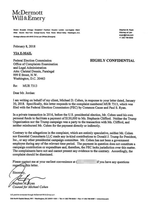 Click to enlarge cohen lawyer letter