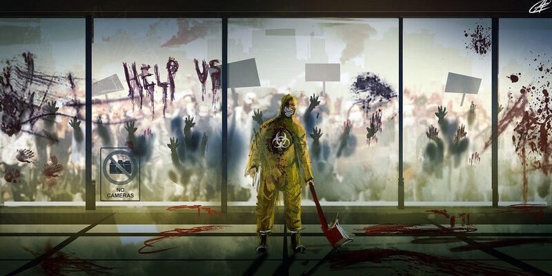 fantasy landscape science fiction zombies