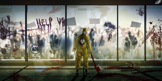 fantasy landscape science fiction zombies